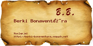 Berki Bonaventúra névjegykártya